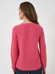 Crew Clothing Company Pink Lightweight Merino Wool Blend Jumper - Image 2 of 5