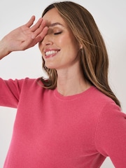 Crew Clothing Company Pink Lightweight Merino Wool Blend Jumper - Image 4 of 5