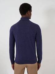 Crew Clothing Blue Merino Roll Neck Knit Jumper - Image 2 of 5