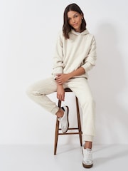 Crew Clothing Natural Sherpa Lined Cotton Hoodie - Image 3 of 5