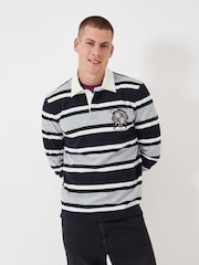 Crew Clothing White Stripe Rugby White 100% Cotton Shirt - Image 1 of 5