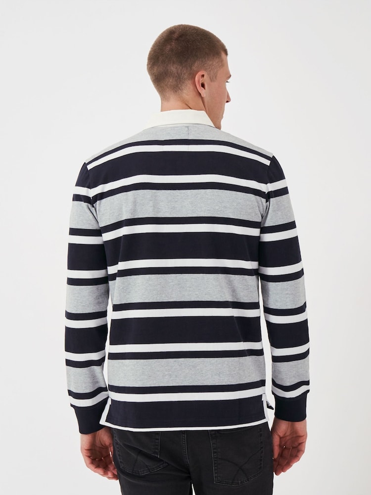 Crew Clothing White Stripe Rugby White 100% Cotton Shirt - Image 2 of 5