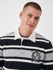 Crew Clothing White Stripe Rugby White 100% Cotton Shirt - Image 4 of 5