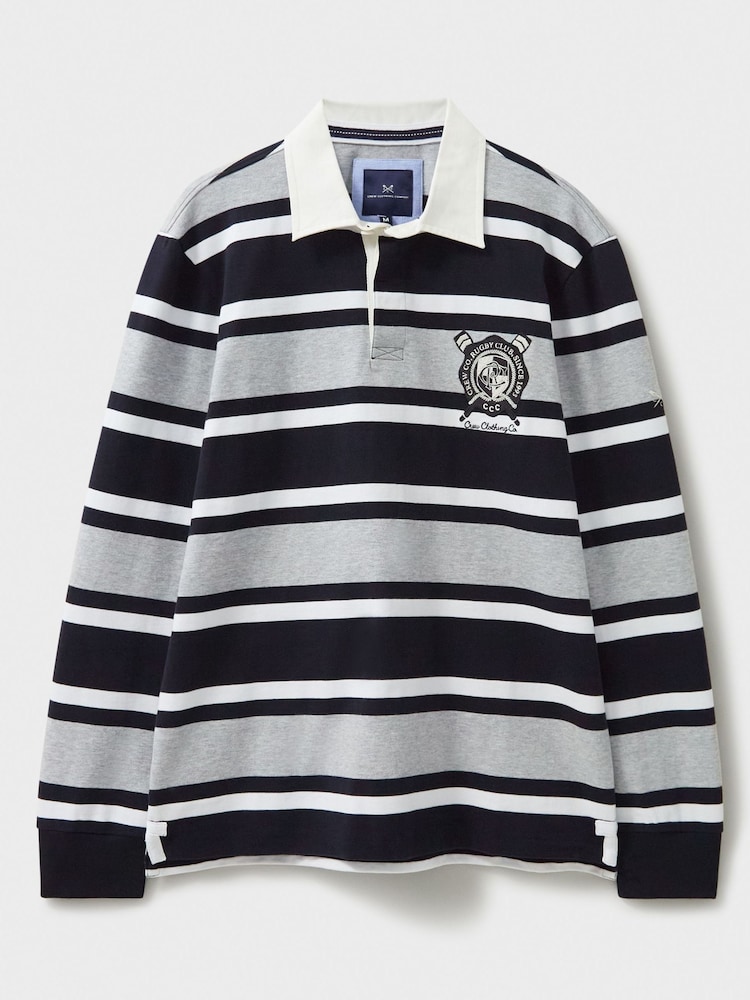 Crew Clothing White Stripe Rugby White 100% Cotton Shirt - Image 5 of 5