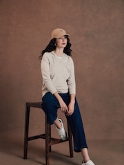 Crew Clothing Natural Merino Wool Blend Knitted Hoodie - Image 1 of 6
