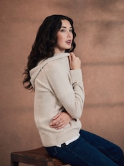 Crew Clothing Natural Merino Wool Blend Knitted Hoodie - Image 2 of 6