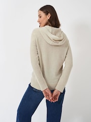 Crew Clothing Natural Merino Wool Blend Knitted Hoodie - Image 3 of 6