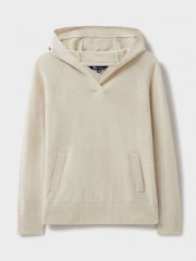 Crew Clothing Natural Merino Wool Blend Knitted Hoodie - Image 6 of 6