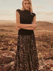 Forever New Brown Aurora Pleated Skirt - Image 1 of 6