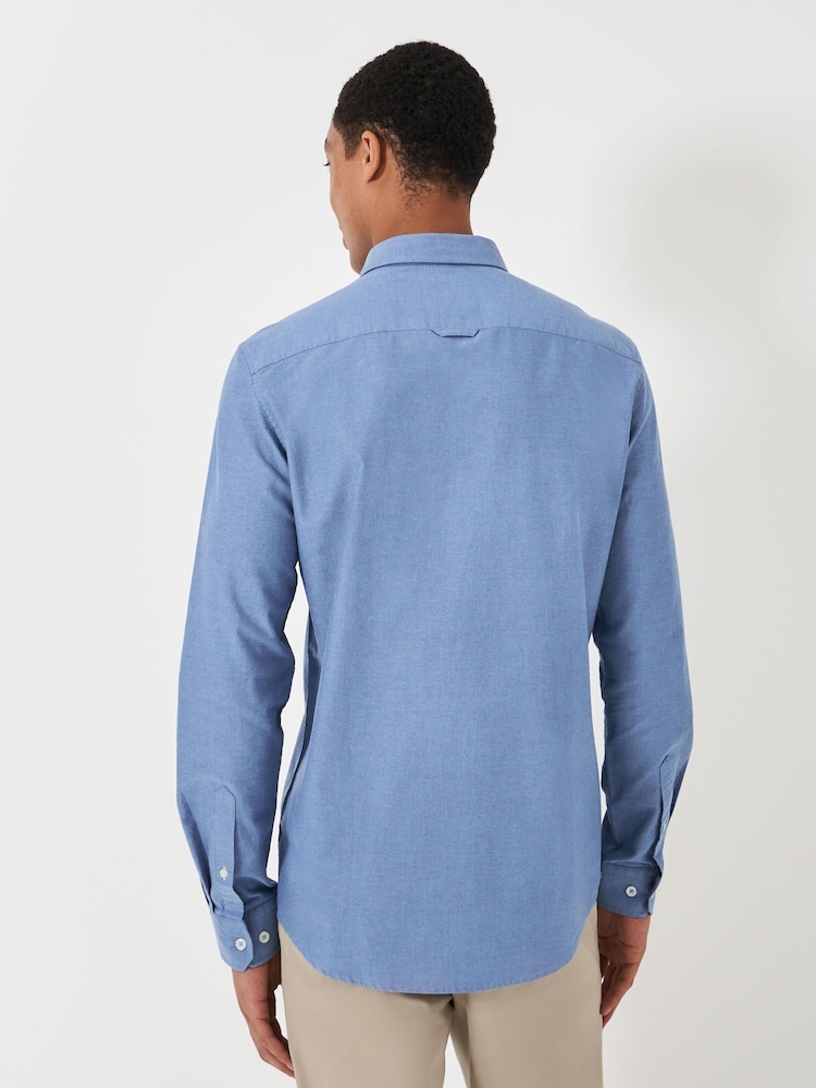 Crew Clothing Company Blue Slim Fit Cotton Oxford 100% Cotton Shirt - Image 2 of 5