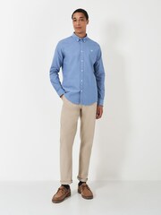 Crew Clothing Company Blue Slim Fit Cotton Oxford 100% Cotton Shirt - Image 3 of 5