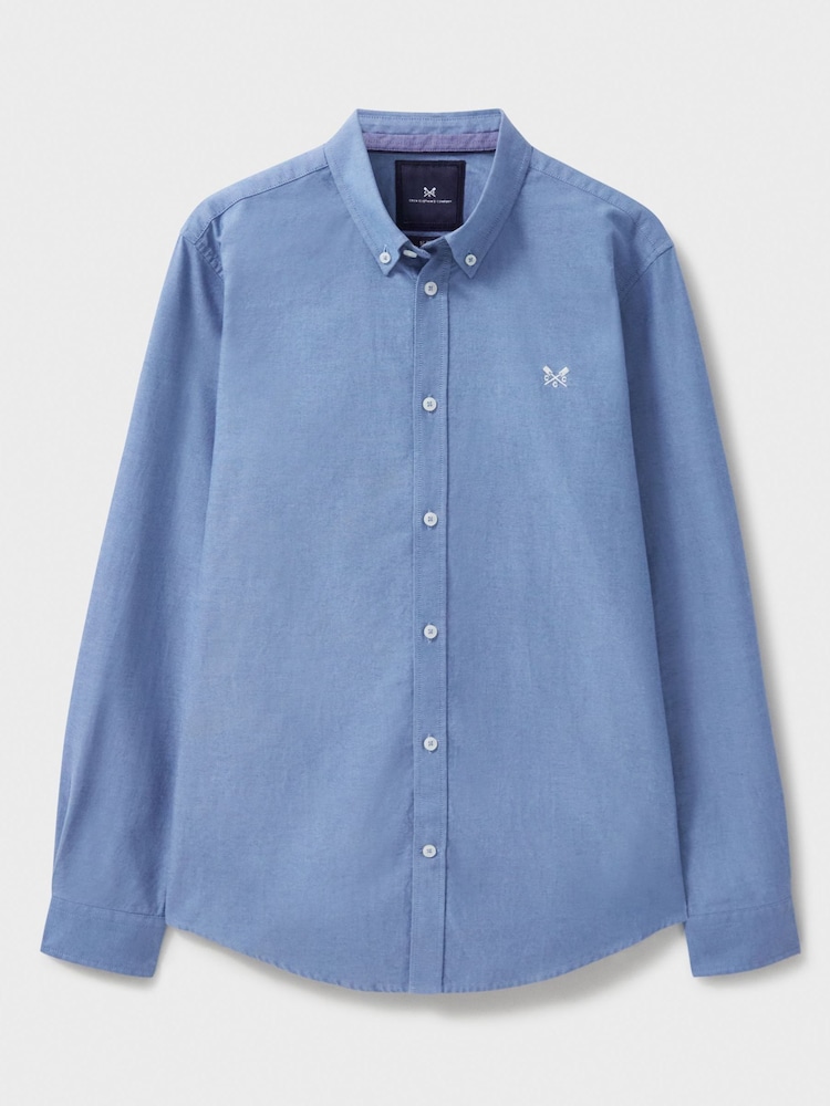 Crew Clothing Company Blue Slim Fit Cotton Oxford 100% Cotton Shirt - Image 5 of 5