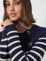 Crew Clothing Blue Wool Blend Button Detail Jumper - Image 4 of 5