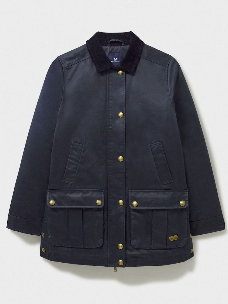 Crew Clothing Blue Wax Jacket - Image 7 of 7