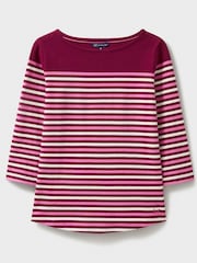 Pink - Crew Clothing Ultimate Breton Langarmshirt, gestreift, 100 % Baumwolle - Bild 5 von 5
