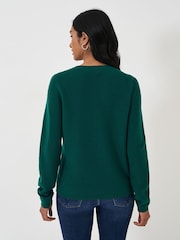 Crew Clothing Company Green Lightweight Merino Wool Blend Jumper - Image 2 of 5