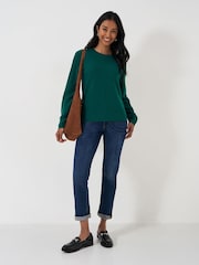 Crew Clothing Company Green Lightweight Merino Wool Blend Jumper - Image 3 of 5