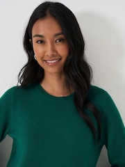 Crew Clothing Company Green Lightweight Merino Wool Blend Jumper - Image 4 of 5