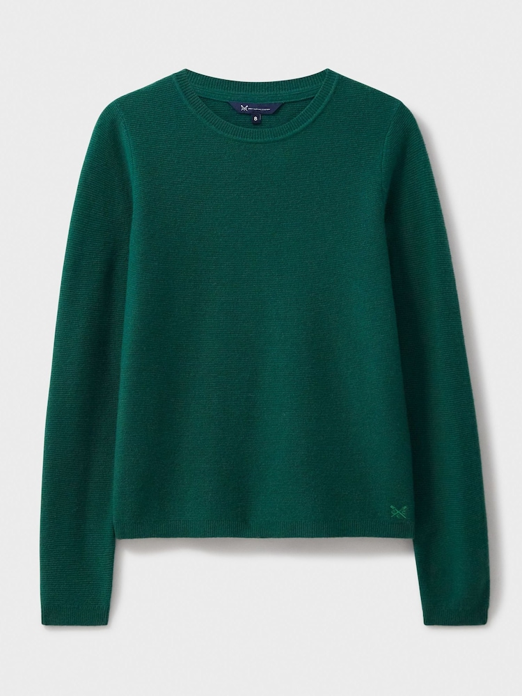 Crew Clothing Company Green Lightweight Merino Wool Blend Jumper - Image 5 of 5