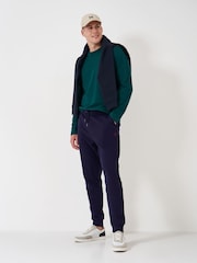 Crew Clothing Company Blue Interlock Joggers - Image 1 of 5