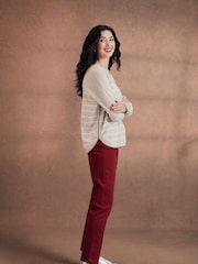 Crew Clothing Natural Wool Blend Striped Jumper - Image 1 of 5
