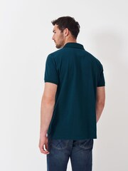 Crew Clothing Blue Cotton Oxford Polo 100% Cotton Shirt - Image 2 of 5
