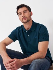 Crew Clothing Blue Cotton Oxford Polo 100% Cotton Shirt - Image 3 of 5