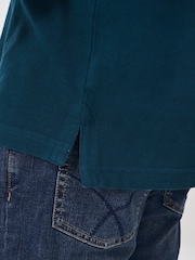 Crew Clothing Blue Cotton Oxford Polo 100% Cotton Shirt - Image 4 of 5