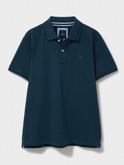 Crew Clothing Blue Cotton Oxford Polo 100% Cotton Shirt - Image 5 of 5