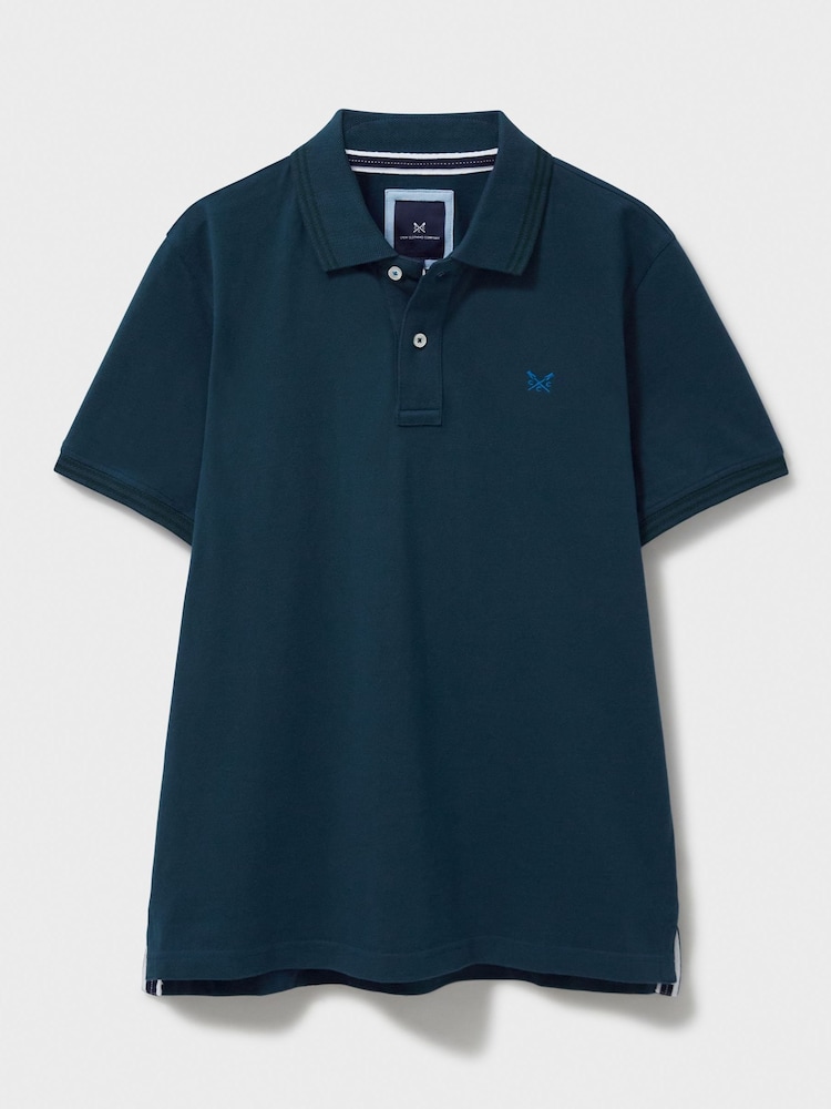 Crew Clothing Blue Cotton Oxford Polo 100% Cotton Shirt - Image 5 of 5