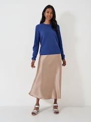 Crew Clothing Company Blue Lightweight Merino Wool Blend Jumper - Image 3 of 5