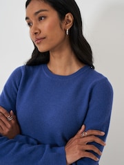 Crew Clothing Company Blue Lightweight Merino Wool Blend Jumper - Image 4 of 5