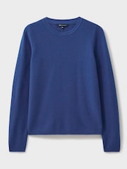 Crew Clothing Company Blue Lightweight Merino Wool Blend Jumper - Image 5 of 5