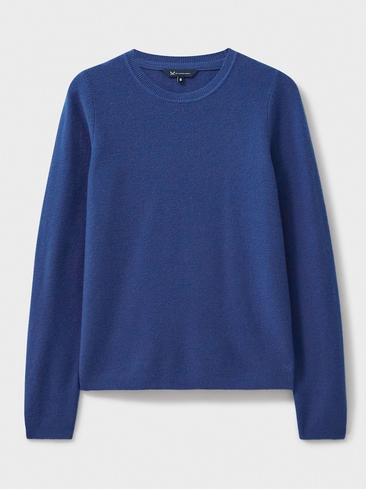 Crew Clothing Company Blue Lightweight Merino Wool Blend Jumper - Image 5 of 5