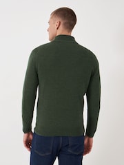Зеленый - Crew Clothing Company Merino Quarter Zip Knit Jumper - Изображение 2 из 5