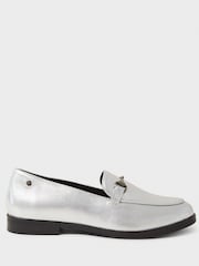 Crew Clothing Grey Leather Loafers - Image 2 of 4