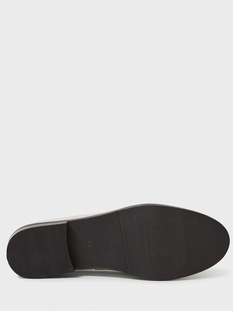 Crew Clothing Grey Leather Loafers - Image 4 of 4