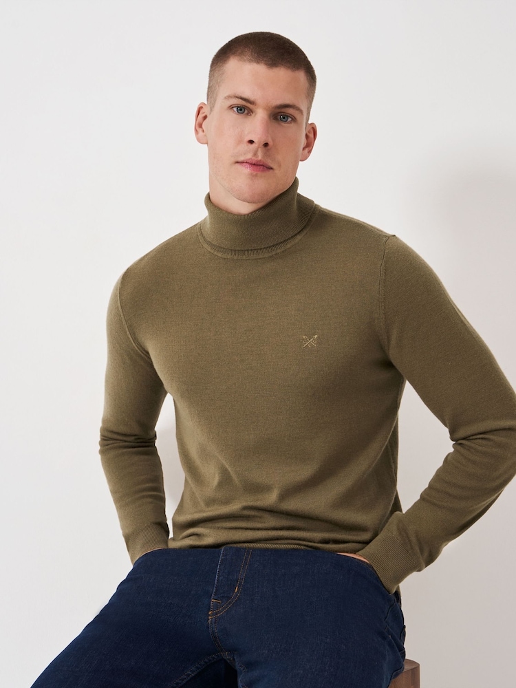 Crew Clothing Merino Guler întors Knit Pulover - Imaginea 1 din 5