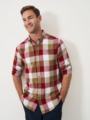 Crew Clothing Brown Ridgegate Buffalo Check Flannel 100% Cotton Shirt - Image 1 of 5