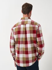 Crew Clothing Brown Ridgegate Buffalo Check Flannel 100% Cotton Shirt - Image 2 of 5