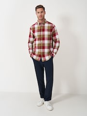 Crew Clothing Brown Ridgegate Buffalo Check Flannel 100% Cotton Shirt - Image 3 of 5