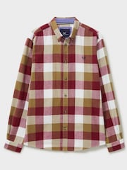 Crew Clothing Brown Ridgegate Buffalo Check Flannel 100% Cotton Shirt - Image 5 of 5