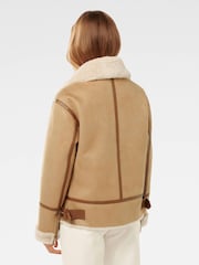 Forever New Brown Jen Aviator Jacket - Image 2 of 5