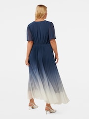 Forever New Blue Phillie Curve Pleated Midi Dress - Image 2 of 4