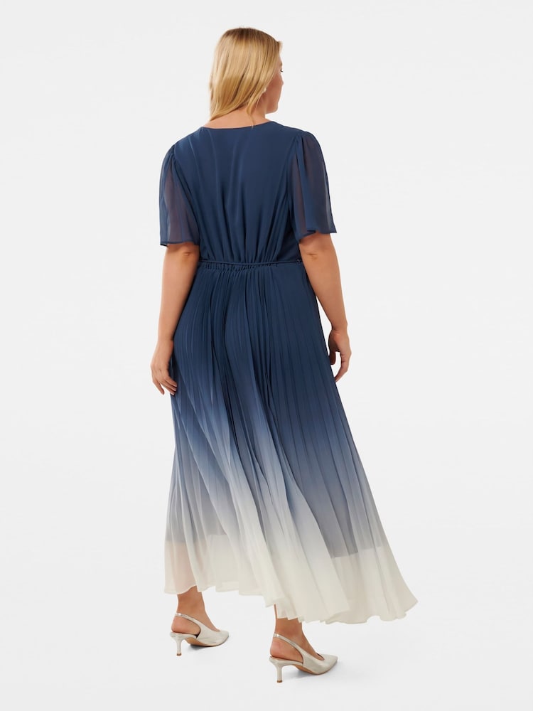 Forever New Blue Phillie Curve Pleated Midi Dress - Image 2 of 4