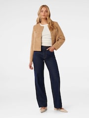 Forever New Brown Chrissy Crop Boucle Jacket - Image 5 of 5