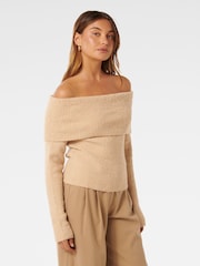 Forever New Cream Mariah Boucle Bardot Sweater - Image 4 of 5