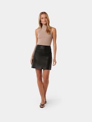 Forever New Black Eleni Vegan Leather Mini Skirt - Image 5 of 5