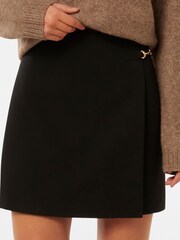 Forever New Black Edie Buckle Detail Wrap Skirt - Image 1 of 5