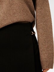 Forever New Black Edie Buckle Detail Wrap Skirt - Image 3 of 5